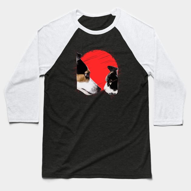 Cat and Dog Baseball T-Shirt by remixer2020